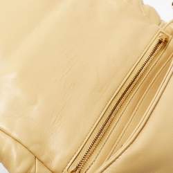 Loewe Beige Leather Pleated Goya Puffer Shoulder Bag