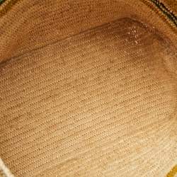 Loewe Multicolor Striped Raffia Fold Shopper Tote