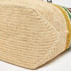 Loewe Multicolor Striped Raffia Fold Shopper Tote
