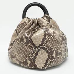 Loewe Brown/Beige Python Bounce Bucket Bag