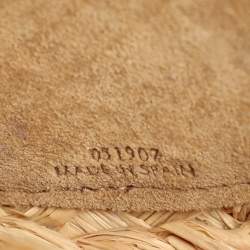 Loewe Brown/Beige Raffia and Leather Small Gate Shoulder Bag