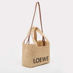 Loewe Natural Raffia Medium Font Tote