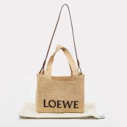 Loewe Natural Raffia Medium Font Tote