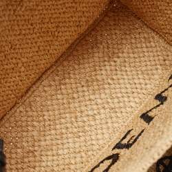 Loewe x Paula's Ibiza Black/Natural Raffia Small Ruffle Tote