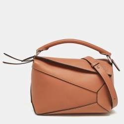 Loewe Brown Leather Small Puzzle Shoulder Bag