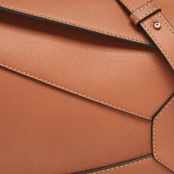 Loewe Brown Leather Small Puzzle Shoulder Bag