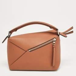 Loewe Brown Leather Small Puzzle Shoulder Bag