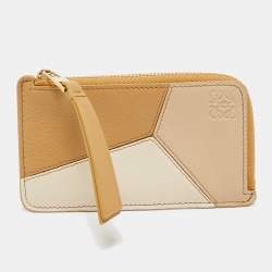 Loewe Beige Leather Puzzle Coin Card Holder