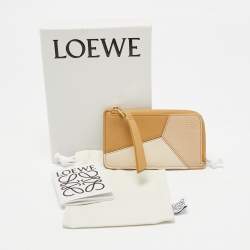Loewe Beige Leather Puzzle Coin Card Holder