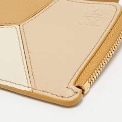 Loewe Beige Leather Puzzle Coin Card Holder