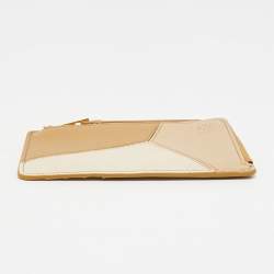 Loewe Beige Leather Puzzle Coin Card Holder
