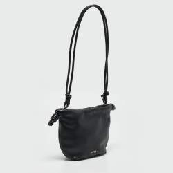 Pre Owned Loewe Black Leather Mini Flamenco Shoulder Bag