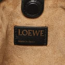 Pre Owned Loewe Black Leather Mini Flamenco Shoulder Bag