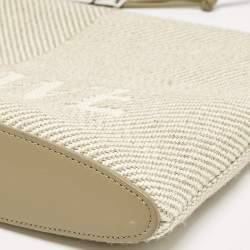 Pre Owned Loewe Beige Jacquard Canvas Oblong Pouch