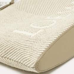 Pre Owned Loewe Beige Jacquard Canvas Oblong Pouch