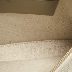 Pre Owned Loewe Beige Jacquard Canvas Oblong Pouch