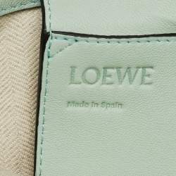 Loewe Pastel Green Leather Paulas Ibiza Edition Vertical Fringe Tote
