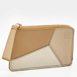 Pre Owned Loewe Multicolor Leather Puzzle Zip Card Holder