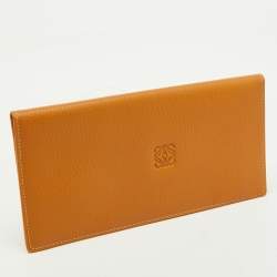 Pre Owned Loewe Brown Leather Anagram Long Wallet