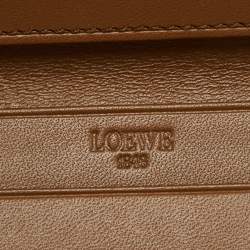 Pre Owned Loewe Brown Leather Anagram Long Wallet