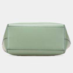 Pre Owned Loewe Green Small Smooth Calfskin Anagram Tote