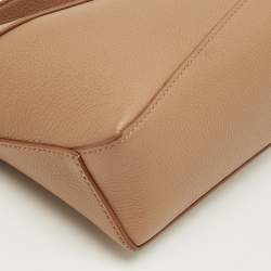 Pre Owned Loewe Brown Leather Mini Puzzle Shoulder Bag