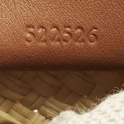 Pre Owned Loewe Anagram Square Pocket Cream/Brown Raffia Bucket Bag