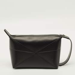 مملوكة مسبقًا حقيبة مكياج لويفي بازل جلد أسود