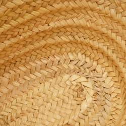 Pre Owned Loewe Beach Basket Beige/Tan Leather and Raffia Tote