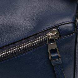 مملوكة مسبقًا حقيبة ساتشيل لويفي بزل صغيرة جلد العجل زرقاء