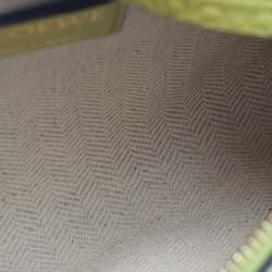 Pre Owned Loewe T Mini Green Anagram Embossed Leather Pouch 