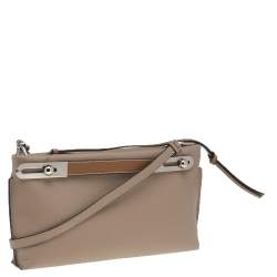 مملوكة مسبقًا حقيبة كتف لويفي ميسي جلد بني/بيج صغيرة