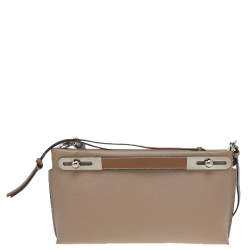 مملوكة مسبقًا حقيبة كتف لويفي ميسي جلد بني/بيج صغيرة