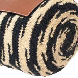 Pre Owned LOEWE Shigra Pattern Woven Straw Basket Bag