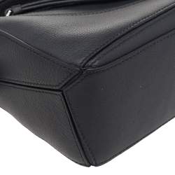 Loewe Black Leather Mini Puzzle Top Handle Bag