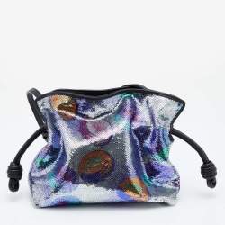 Loewe Multicolor Sequins And Leather Paula's Ibiza Flamenco Clutch