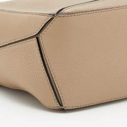 Pre Owned Loewe Beige Leather Small Puzzle Shoulder Bag