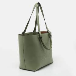 Loewe Green Leather Medium Anagram Tote