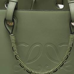 Loewe Green Leather Medium Anagram Tote