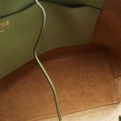 Loewe Green Leather Medium Anagram Tote