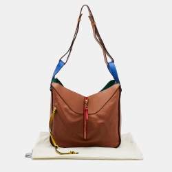 Pre Owned Loewe Brown/Blue Leather Medium Stars Hammock Shoulder Bag