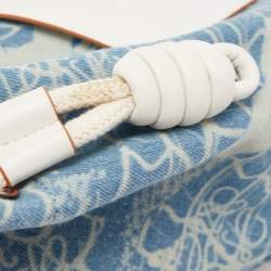 Pre Owned Loewe Blue Indigo/White Washed Denim Sailor Mermaid Mini Drawstring Bag