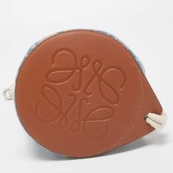 Pre Owned Loewe Blue Indigo/White Washed Denim Sailor Mermaid Mini Drawstring Bag