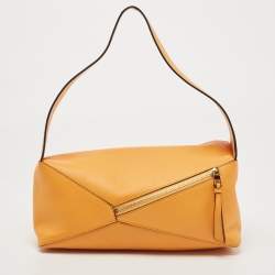 Loewe Orange Leather Puzzle Hobo 