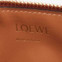 Pre Owned Loewe Tan Anagram Leather Zip Card Holder 