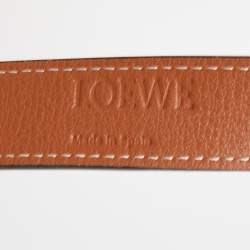 Pre Owned Loewe Brown/Natural Raffia and Leather Small Basket Tote