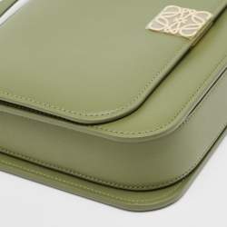 Pre Owned Loewe Avocado Green Leather Goya Shoulder Bag
