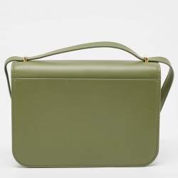 Pre Owned Loewe Avocado Green Leather Goya Shoulder Bag