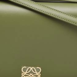Pre Owned Loewe Avocado Green Leather Goya Shoulder Bag