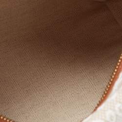 Loewe Ecru/Tan Jacquard Canvas and Leather Small Cubi Anagram Shoulder Bag